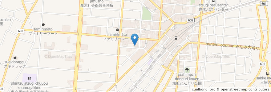 Mapa de ubicacion de 鬼の家 en 日本, 神奈川県, 厚木市.