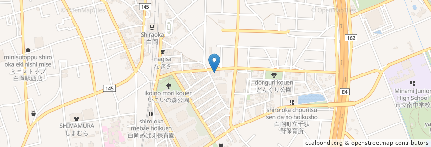 Mapa de ubicacion de 白岡郵便局 en Japan, 埼玉県, 白岡市.