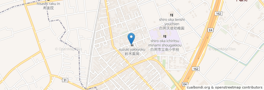 Mapa de ubicacion de 鈴木薬局 en Japão, 埼玉県, 白岡市.