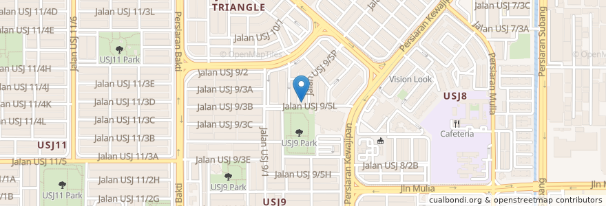 Mapa de ubicacion de Warisan Sambal Opah en Malaysia, Selangor, Subang Jaya City Council.