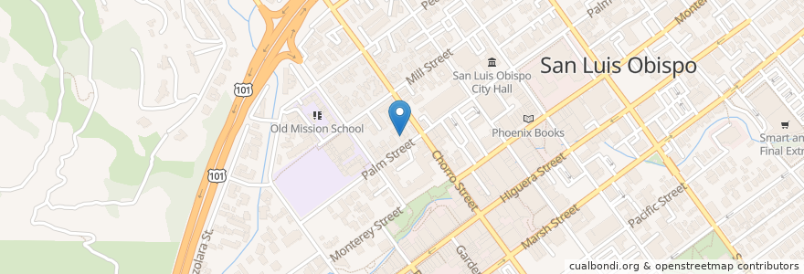 Mapa de ubicacion de Old Mission School en Amerika Birleşik Devletleri, Kaliforniya, San Luis Obispo County, San Luis Obispo.