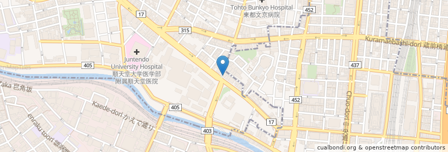 Mapa de ubicacion de お茶の水はりきゅう専門学校 en 日本, 東京都, 文京区, 千代田区.