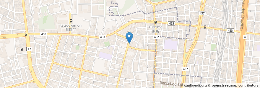 Mapa de ubicacion de ゆしま食堂 en Japan, 東京都.