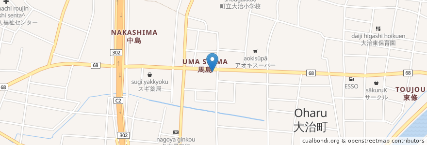 Mapa de ubicacion de 大治歯科 en 日本, 愛知県, 海部郡, 大治町.