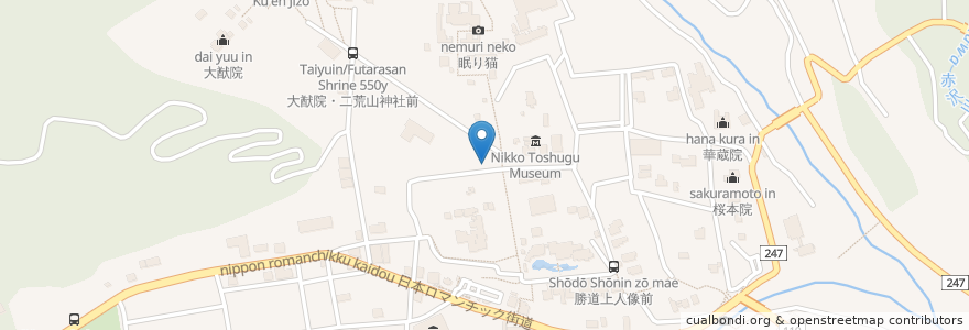 Mapa de ubicacion de CYCLE HANGER en Japan, 栃木県, 日光市.