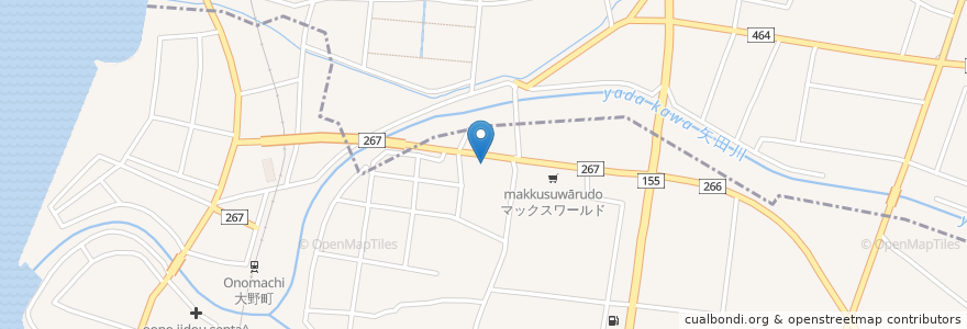 Mapa de ubicacion de 小倉天神社 en 日本, 愛知県, 常滑市.