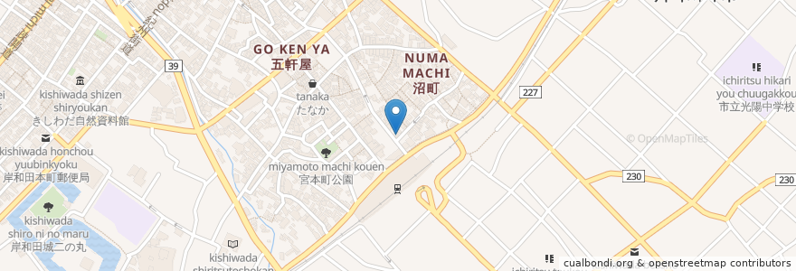 Mapa de ubicacion de JAMROCK en 日本, 大阪府, 岸和田市.