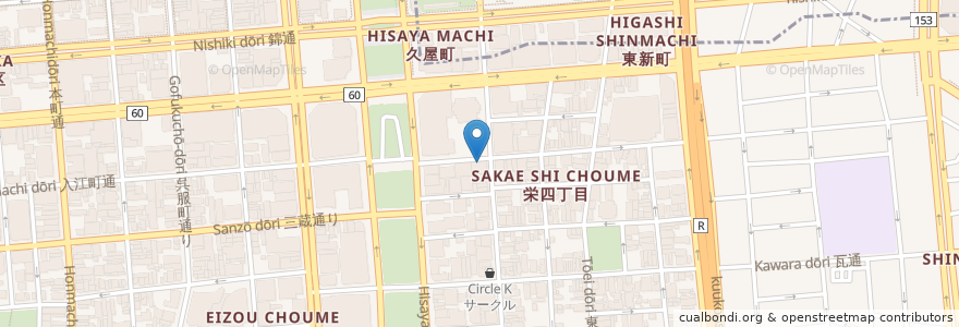 Mapa de ubicacion de Red Rock en Japan, 愛知県, Nagoya, 中区.