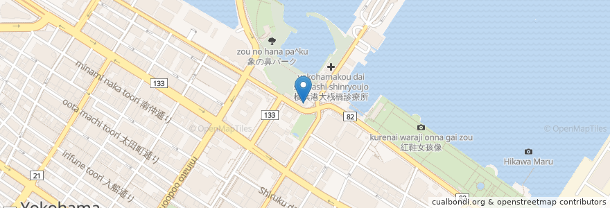 Mapa de ubicacion de Scandia en Japon, Préfecture De Kanagawa, 横浜市, 中区.