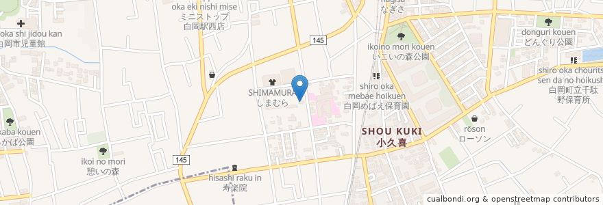 Mapa de ubicacion de 白岡薬局 en Japão, 埼玉県, 白岡市.