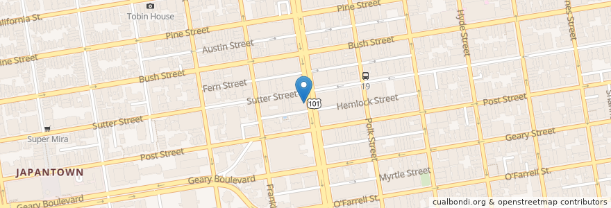 Mapa de ubicacion de ABC Falafel en 美利坚合众国/美利堅合眾國, 加利福尼亚州/加利福尼亞州, 旧金山市县/三藩市市縣/舊金山市郡, 旧金山.