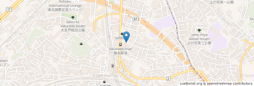 Mapa de ubicacion de 野菜レストランさいとう en Japan, Präfektur Kanagawa, Yokohama, 港北区.