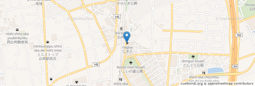 Mapa de ubicacion de なぎさ en 日本, 埼玉県, 白岡市.