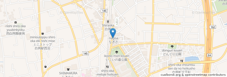 Mapa de ubicacion de パンダバル en Jepun, 埼玉県, 白岡市.