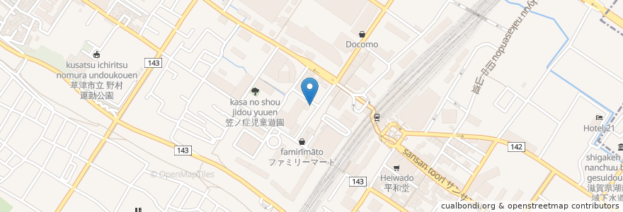 Mapa de ubicacion de 油そば en 일본, 시가현, 草津市.
