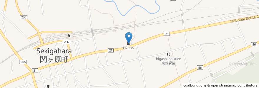Mapa de ubicacion de エネオス en Jepun, 岐阜県, 不破郡, 関ケ原町.