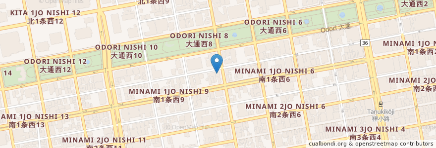 Mapa de ubicacion de 札幌スイーツ＆カフェ専門学校 en Japão, 北海道, 石狩振興局, Sapporo, 中央区.