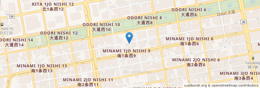 Mapa de ubicacion de パークネット en Japonya, 北海道, 石狩振興局, 札幌市, 中央区.