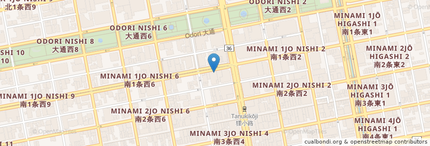 Mapa de ubicacion de 七十七銀行 en Japan, Präfektur Hokkaido, 石狩振興局, 札幌市, 中央区.