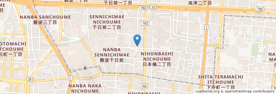 Mapa de ubicacion de A pizza en Japón, Prefectura De Osaka, Osaka.