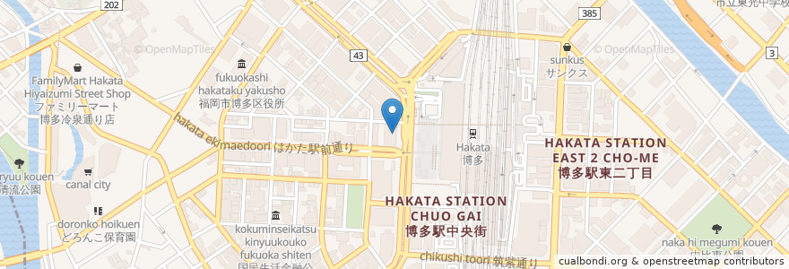 Mapa de ubicacion de リトルハニー（ハニー珈琲 博多駅前店） en Япония, Фукуока, 福岡市, 博多区.