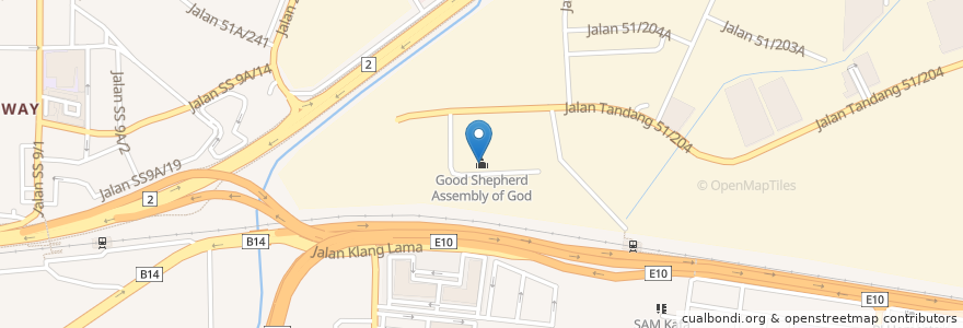 Mapa de ubicacion de Good Shepherd Assembly of God en Malesia, Selangor, Petaling Jaya.