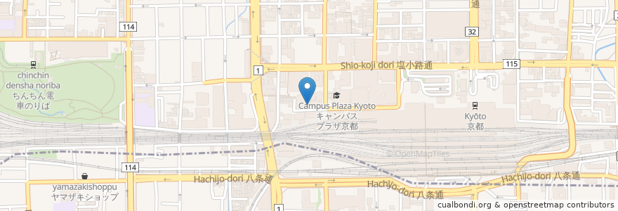 Mapa de ubicacion de Slowly en Japan, Präfektur Kyōto, 京都市, 下京区.
