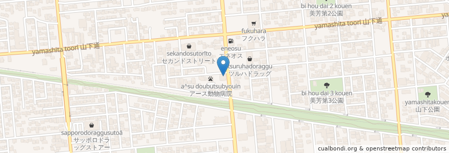 Mapa de ubicacion de 網走信用金庫 en 日本, 北海道, オホーツク総合振興局, 北見市.