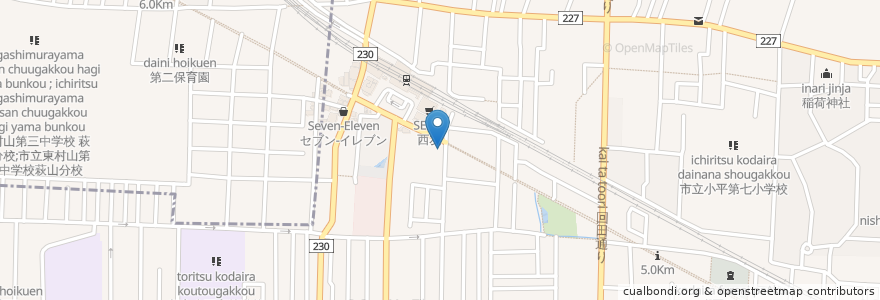Mapa de ubicacion de こだいら漢方堂 en Jepun, 東京都, 小平市.