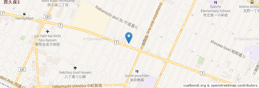 Mapa de ubicacion de かき小屋 en Japan, Tokyo, Musashino.