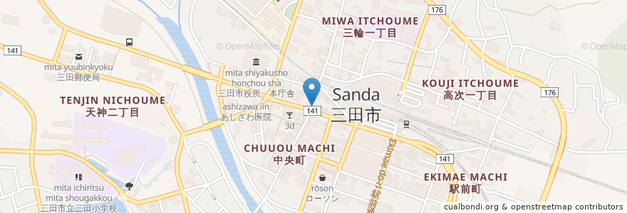 Mapa de ubicacion de モスバーガー en اليابان, 兵庫県, 三田市.