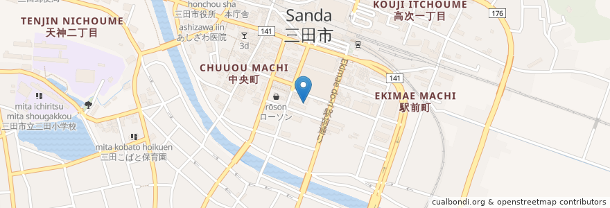 Mapa de ubicacion de くしん en Jepun, 兵庫県, 三田市.