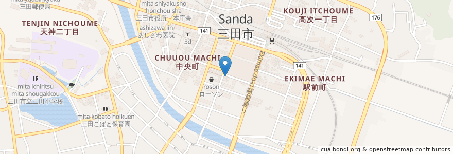Mapa de ubicacion de たつや en Япония, Хёго, 三田市.