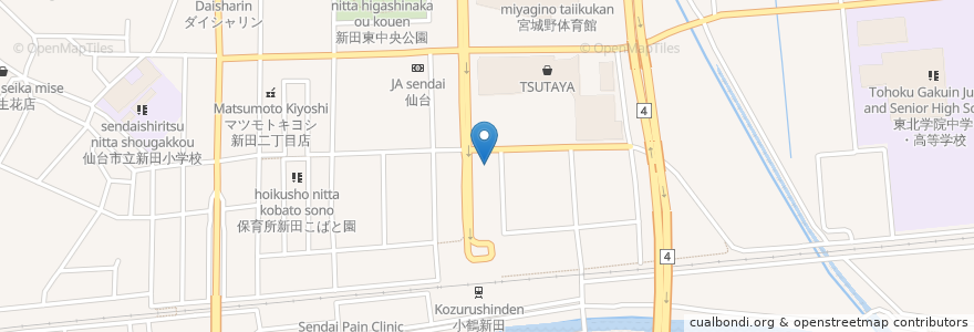 Mapa de ubicacion de セカンドストリート新田東店 en Japão, 宮城県, 仙台市, 宮城野区.