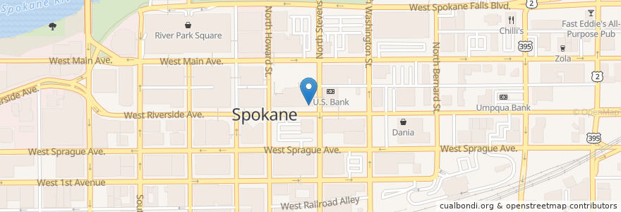 Mapa de ubicacion de Numerica Credit Union - Downtown Branch en Amerika Syarikat, Washington, Spokane County, Spokane.
