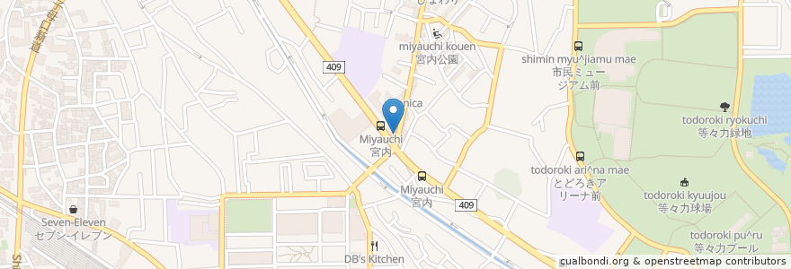 Mapa de ubicacion de いずみや食堂 en Japón, Prefectura De Kanagawa, Kawasaki, 中原区.