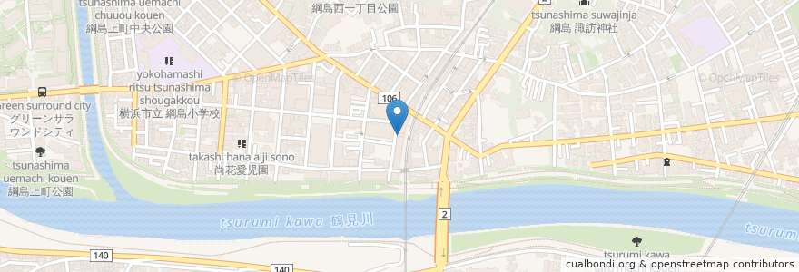 Mapa de ubicacion de 横浜綱島ラボ en 일본, 가나가와현, 요코하마시, 港北区.