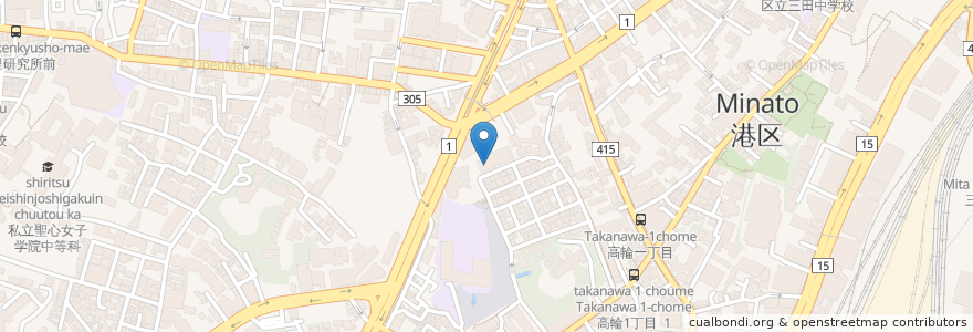 Mapa de ubicacion de 高輪図書館分室 en Jepun, 東京都, 港区.