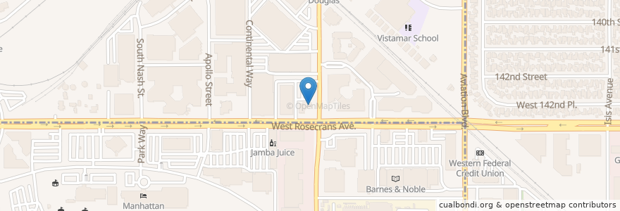 Mapa de ubicacion de Noah's Bagels en United States, California, Los Angeles County, El Segundo.