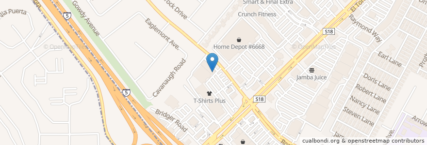 Mapa de ubicacion de The UPS Store en Amerika Syarikat, California, Orange County, Lake Forest, Laguna Hills.
