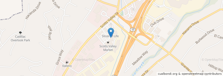 Mapa de ubicacion de Yogizmo en Verenigde Staten, Californië, Santa Cruz County, Scotts Valley.