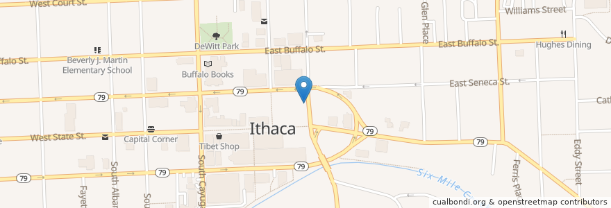 Mapa de ubicacion de Just a Taste en ایالات متحده آمریکا, New York, Tompkins County, Ithaca Town, Ithaca.