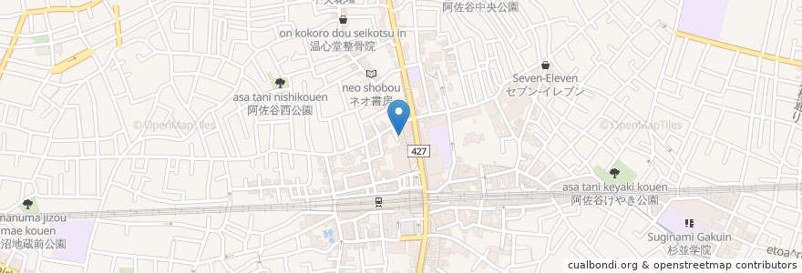 Mapa de ubicacion de ひもの屋 en Japan, Tokyo, Suginami.