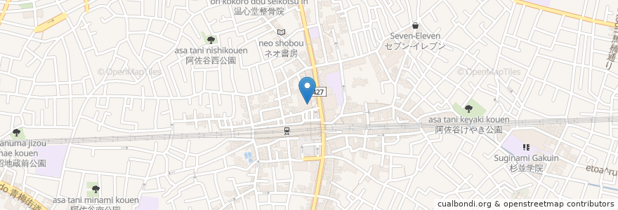 Mapa de ubicacion de 嵯峨谷 en اليابان, 東京都, 杉並区.