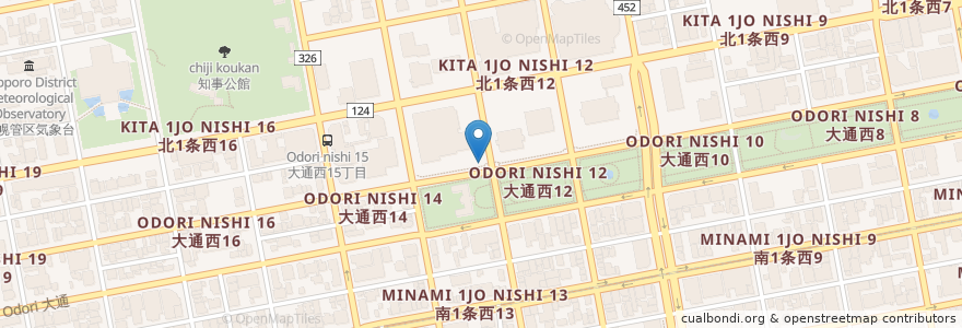 Mapa de ubicacion de ポロクルポート 31 大通西13 札幌市資料館 en Japan, Präfektur Hokkaido, 石狩振興局, 札幌市, 中央区.