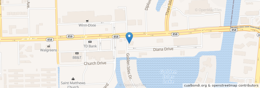 Mapa de ubicacion de SunTrust en Amerika Syarikat, Florida, Broward County, Hallandale Beach.