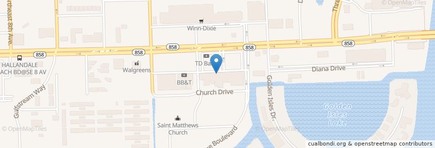 Mapa de ubicacion de Ресторан и клуб Татьяна en Соединённые Штаты Америки, Флорида, Broward County, Hallandale Beach.