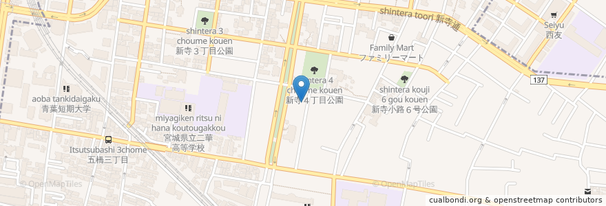 Mapa de ubicacion de 清水歯科医院 en Jepun, 宮城県, 仙台市, 若林区.