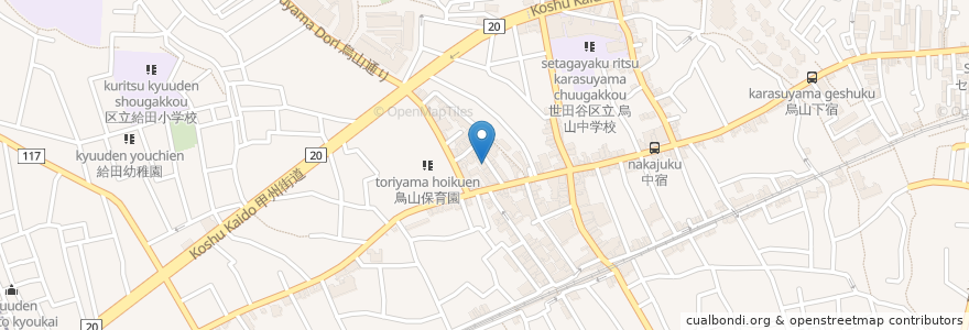Mapa de ubicacion de 烏山動物病院 en 日本, 東京都, 世田谷区.