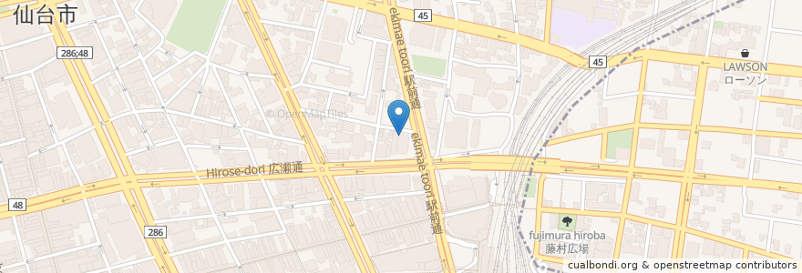 Mapa de ubicacion de The Chang en 日本, 宮城県, 仙台市, 青葉区.